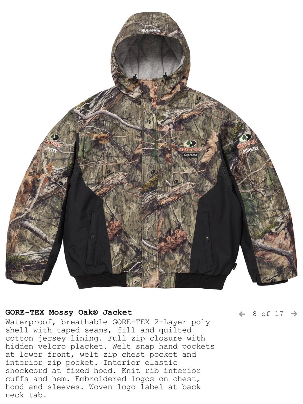 Supreme GORE-TEX Mossy Oak Jacket